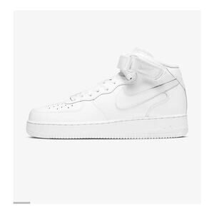 Nike Air Force 1 Mid Triple White Youth Sz 7Y Women's 8.5 Shoes Sneakers AF1